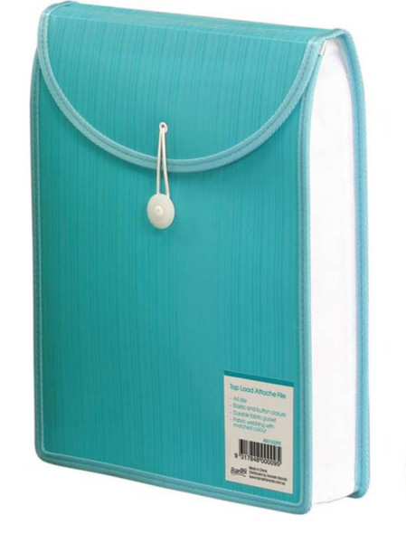 Bantex A4 Top Load Attache File Aqua Box of 6