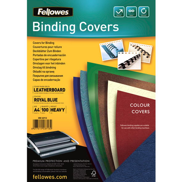 Fellowes Binding Covers Leatherboard A4 Blue