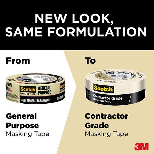 Scotch Contractor Grade Masking Tape 2020-48MP 48mm x 55m Tan