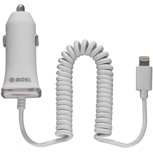 Moki Fixed Lightning Car Charger White