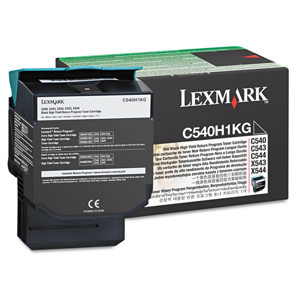 Lexmark C540H1KG High Yield Black Toner Cartridge 2500 Pages