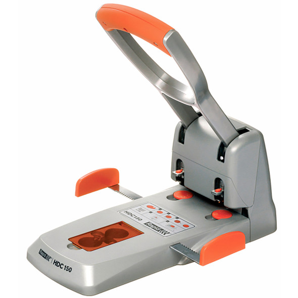 Rapid HDC150 Heavy Duty 2 Hole 150 Sheet Punch Silver Orange