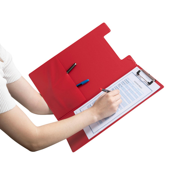 Marbig Foolscap Clipfolder Polypropylene Red
