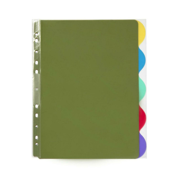 Marbig Professional A4 Indices and Dividers 5 Tab PP Extra Wide Multi Colour