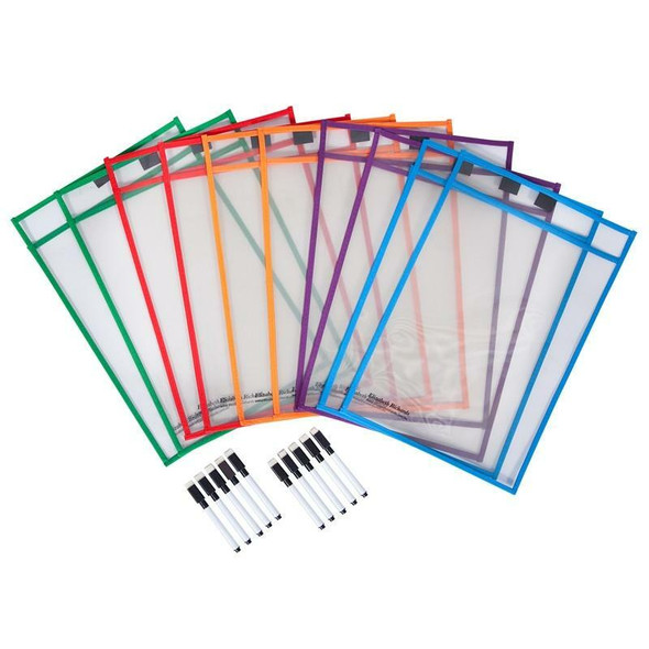 ELIZABETH RICHARDS #ERWNW10PK WRITE 'N' WIPE PAPER SAVER SLEEVES A4 (PACK OF 10) WITH PENS