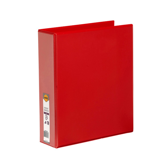 Marbig Clearview Insert Binder 50mm 3D A4 Red Pack of 12