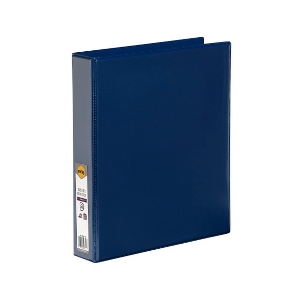 Marbig Clearview Insert Binder 38mm 2D A4 Blue Pack of 12