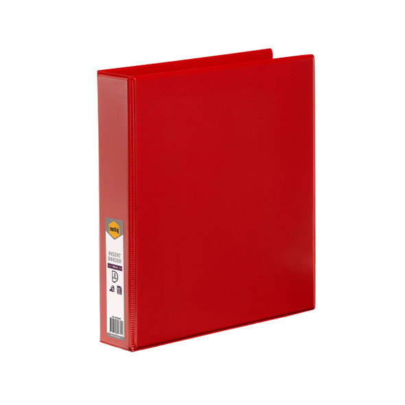 Marbig Clearview Insert Binder 38mm 3D A4 Red Pack of 12