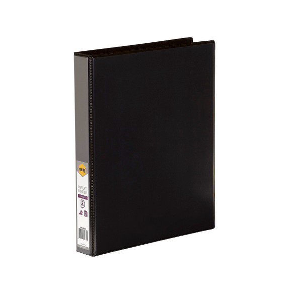 Marbig Clearview Insert Binder 25mm 2D A4 Black Pack of 20