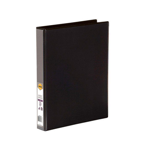Marbig Clearview Insert Binder 25mm 3D A4 Black Pack of 20