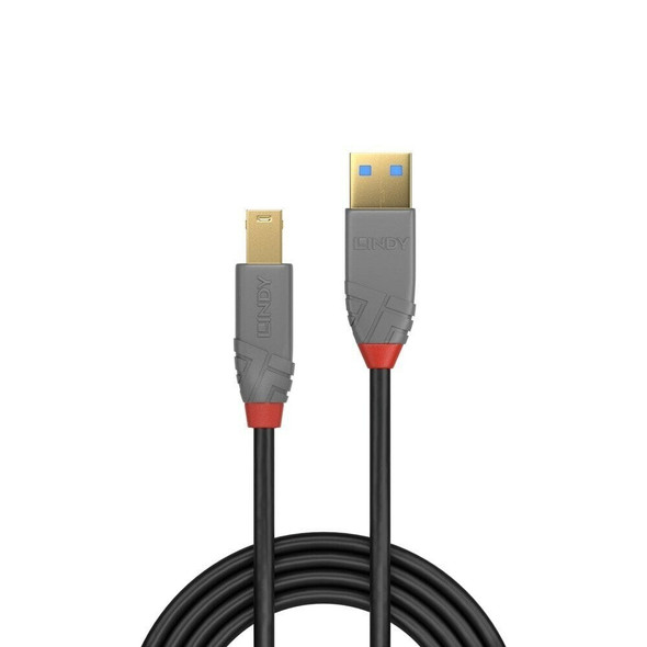 5m USB 3.0 Type A to B Cable Anthra Line Lindy