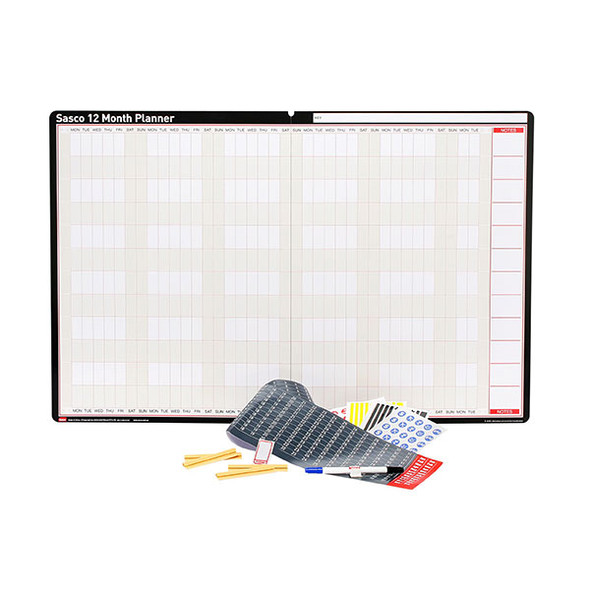 Sasco Undated 12 Month Wall Planner 910 x 605mm