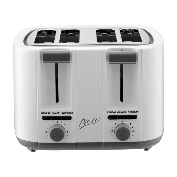 Nero 4 Slice White Toaster