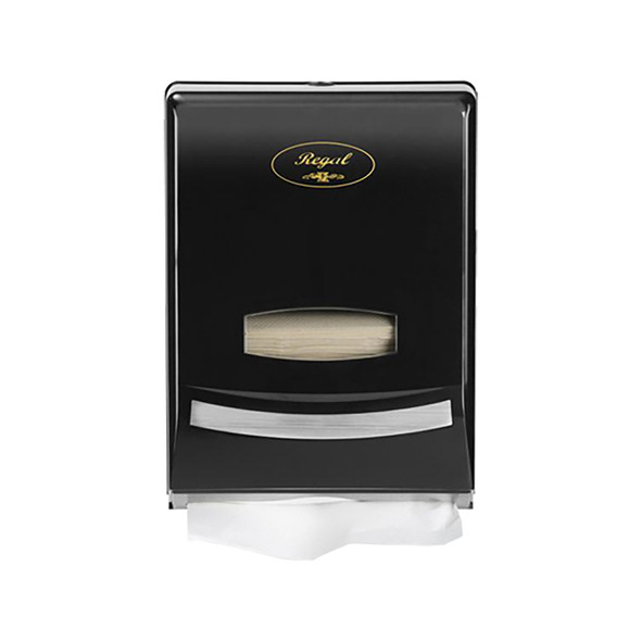 Regal Slimline Hand Towel Dispenser Black Wall Mounted N-Fold Regal Slimline Hand Towel Dispenser Black Wall Mounted N-Fold