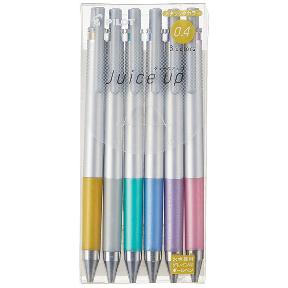 Pilot Juice Up Gel Pen 0.4mm Assorted Metallic Wallet of 6
