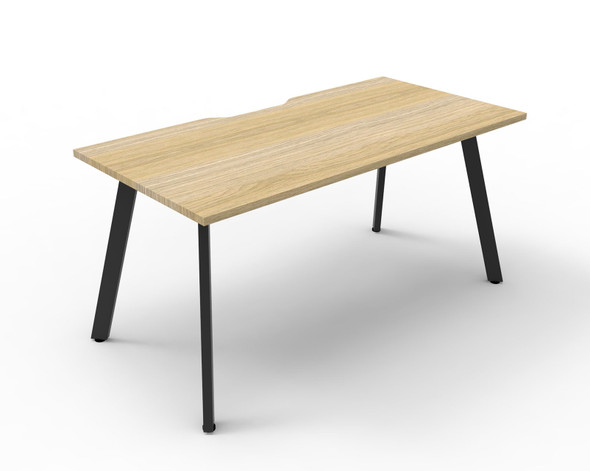 Rapidline Eternity Single Sided Workstation 1500 x 750mm Natural Oak / Black Satin