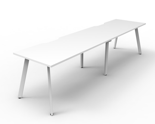 Rapidline Eternity Single Sided 2 Person Workstation 1800 x 750mm Natural White / White Satin