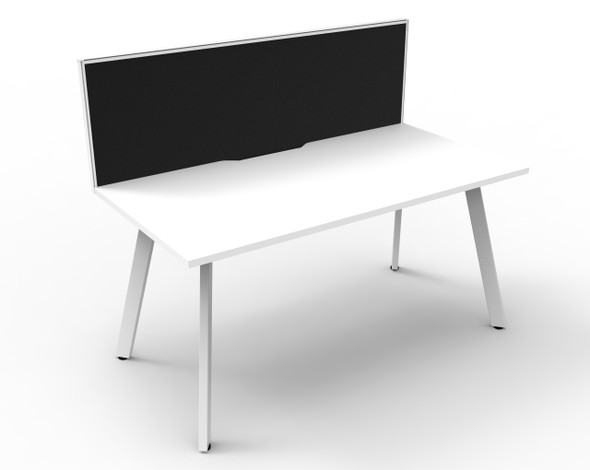 Rapidline Eternity Single Sided Workstation 1200 x 750mm with Screen Natural White / White Satin