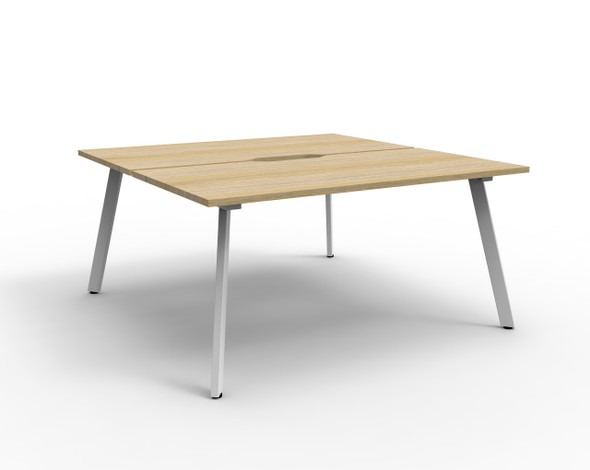 Rapidline Eternity Back to Back 2 Person Workstation 1200 x 750mm Natural Oak / White Satin