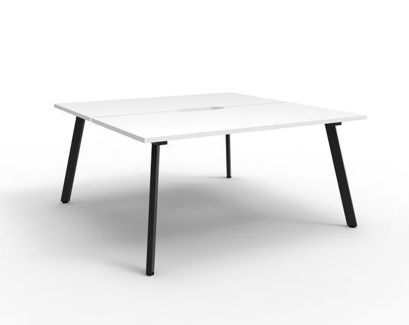 Rapidline Eternity Back to Back 2 Person Workstation 1800 x 750mm Natural White / Black Satin