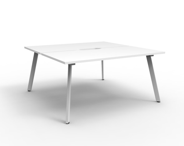Rapidline Eternity Back to Back 2 Person Workstation 1800 x 750mm Natural White / White Satin