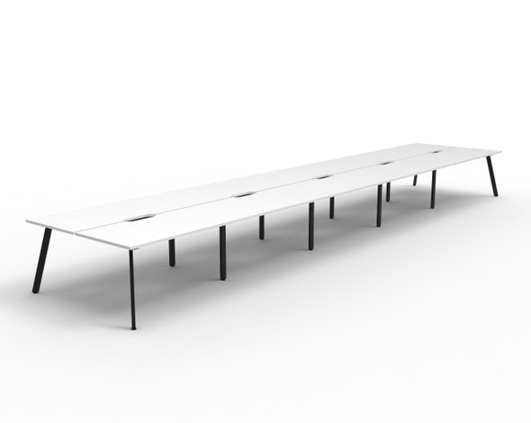 Rapidline Eternity Back to Back Workstation 1200 x 750mm Natural White / Black Satin