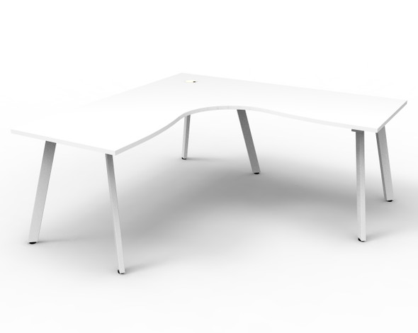 Rapidline Eternity Leg Corner Workstation 1800 x 1800 x 750mm Natural White / White Satin