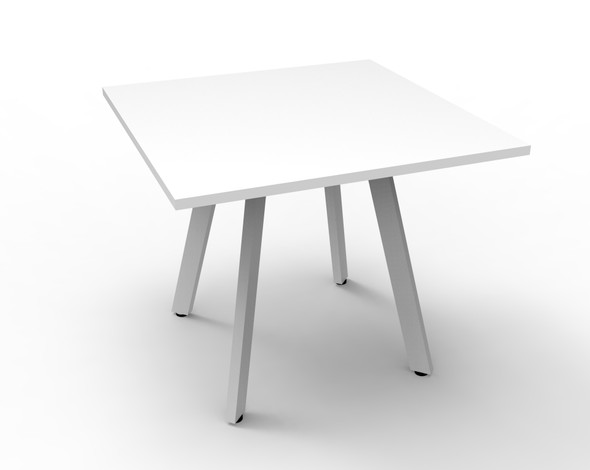 Rapidline Eternity Square Meeting Table 900 x 900mm Natural White / White Satin