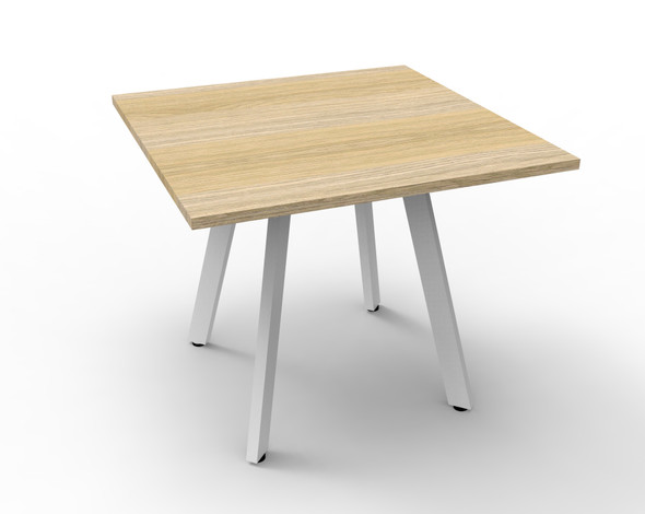 Rapidline Eternity Square Meeting Table 900 x 900mm Natural Oak / White Satin