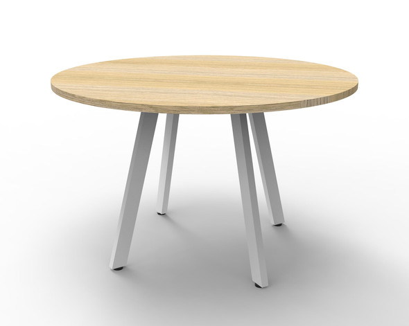 Rapidline Eternity Round Meeting Table 1200mm Diameter Natural Oak / White
