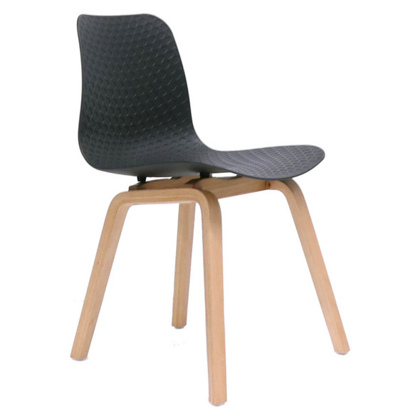 Rapidline Lucid Breakout Chair Black Shell / Light Oak Timber Base