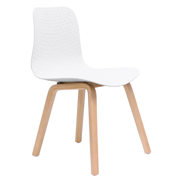 Rapidline Lucid Breakout Chair White Shell / Light Oak Timber Base