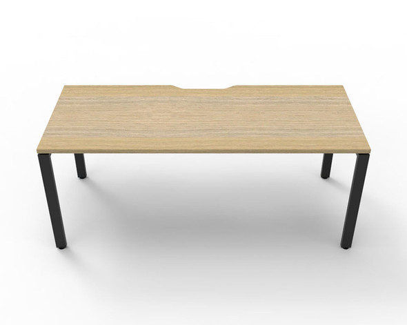 Rapidline Workstation Deluxe Infinity Single Sided Profile Leg 1200 x 750mm Natural Oak / Black Satin