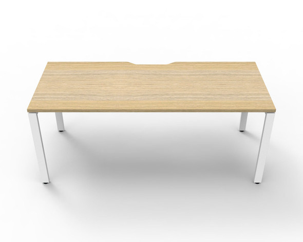 Rapidline Workstation Deluxe Infinity Single Sided Profile Leg 1800 x 750mm Natural Oak / White Satin