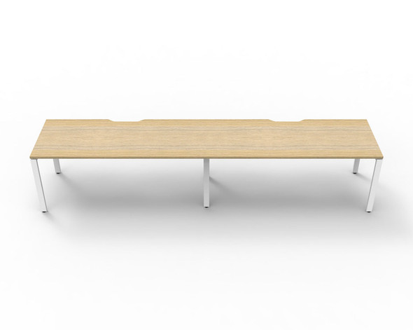 Rapidline 2 Person Workstation Deluxe Infinity Single Sided Profile Leg 1500 x 750mm Natural Oak / White Satin
