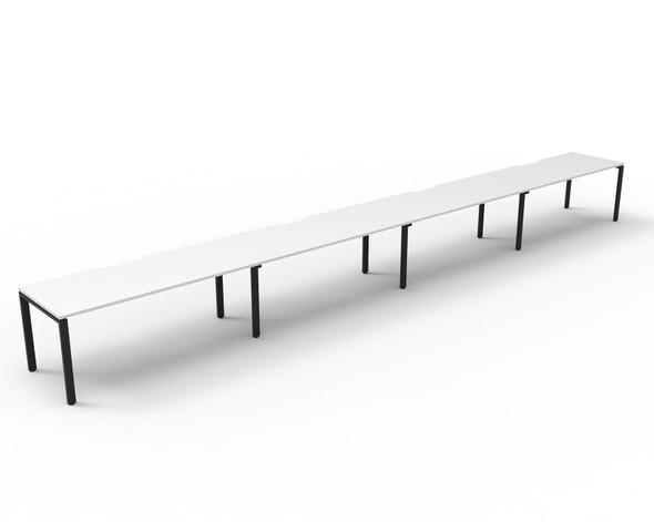Rapidline Deluxe Infinity Single Sided 4 Person Workstation Profile Leg 1800 x 750mm Natural White / Black Satin