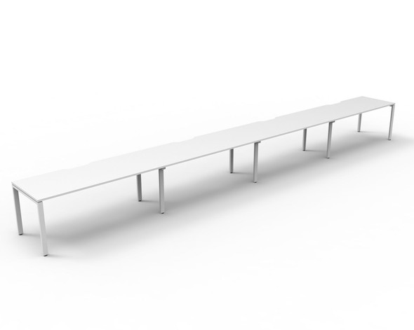 Rapidline Deluxe Infinity Single Sided 4 Person Workstation Profile Leg 1800 x 750mm Natural White / White Satin