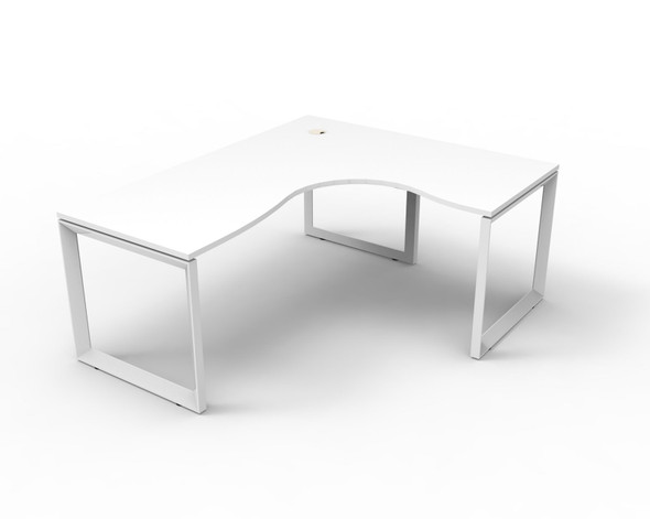 Rapidline Deluxe Rapid Infinity Corner Workstation Loop Leg 1800 x 1500 x 750mm Natural White / White Satin