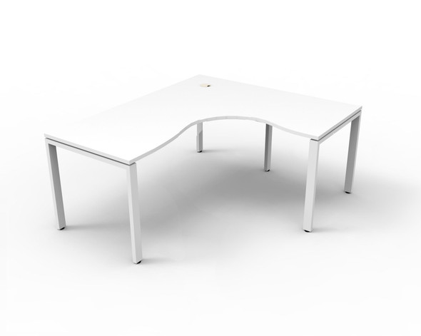 Rapidline Deluxe Infinity Corner Workstation 1500 x 1500 x 750mm Natural White / White Satin