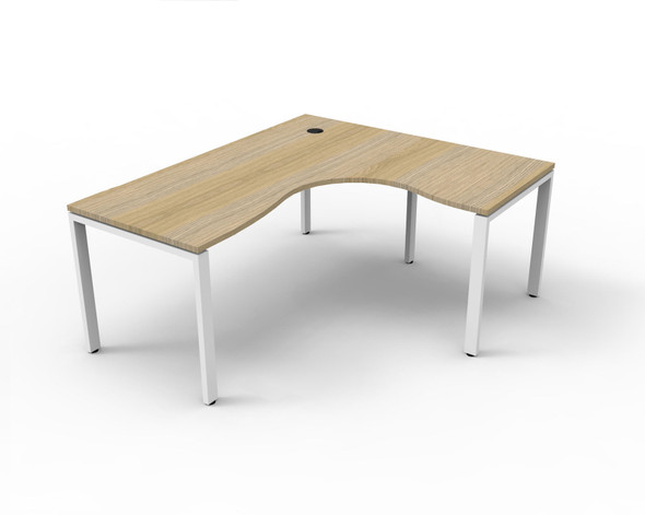 Rapidline Deluxe Infinity Corner Workstation 1500 x 1500 x 750mm Natural Oak / White Satin
