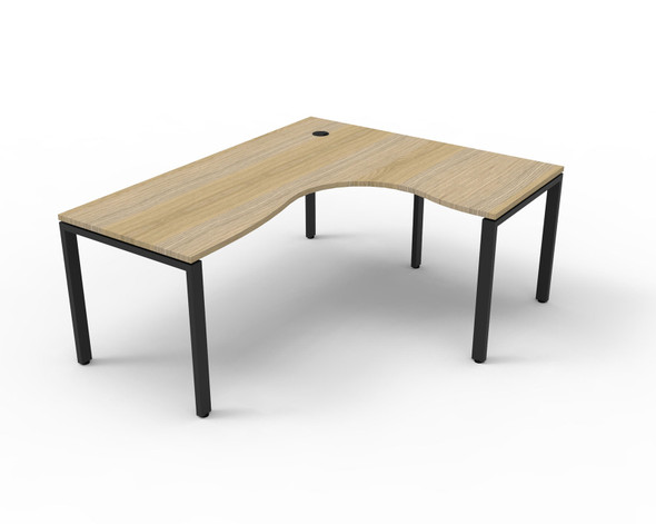 Rapidline Deluxe Infinity Corner Workstation 1800 x 1500 x 750mm Natural Oak / Black Satin