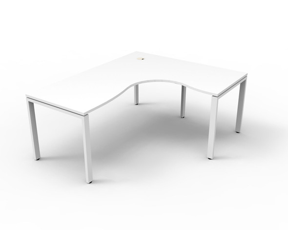Rapidline Deluxe Infinity Corner Workstation 1800 x 1500 x 750mm Natural White / White Satin