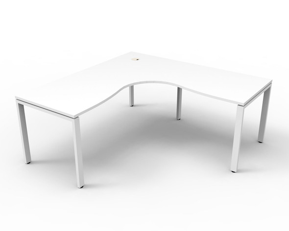 Rapidline Deluxe Infinity Corner Workstation 1800 x 1800 x 750mm Natural White / White Satin