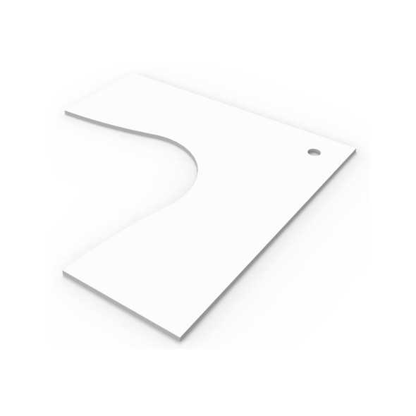 Rapidline Corner Workstation Top 1800 x 1500 x 700 x 25mm with Cable Port Only Natural White