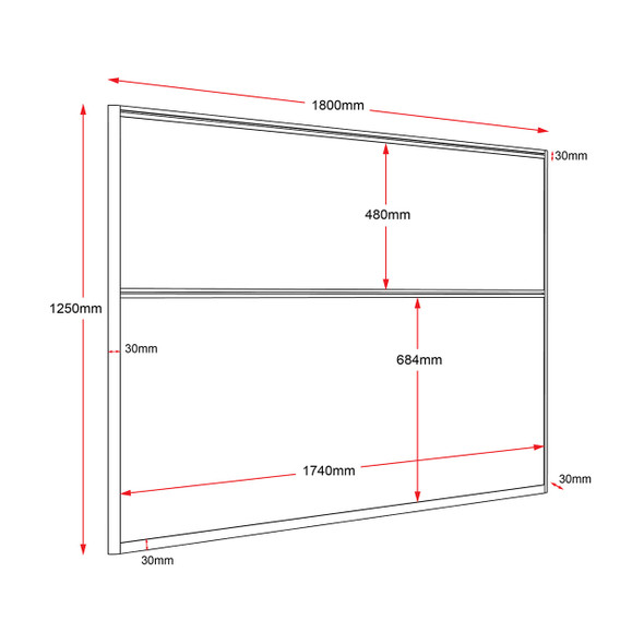 Rapidline Rapid Span Screen Blue Upholstery 1800 x 30 x 1250mm