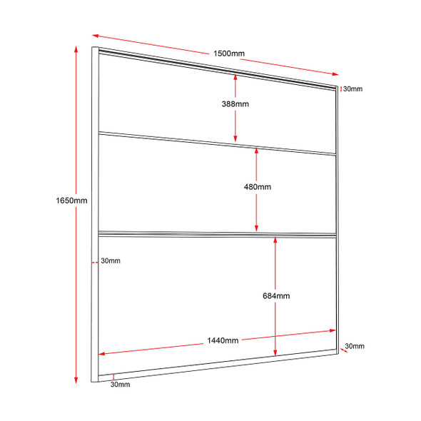 Rapidline Rapid Span Screen Blue Upholstery 1500 x 30 x 1650mm