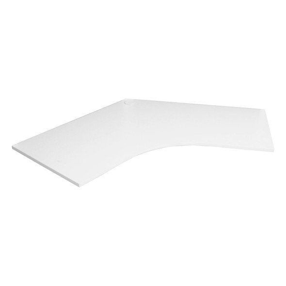 Rapidline 120 Degree Workstation Top 1200 x 1200 x 700 x 25mm with Cable Port Only Natural White