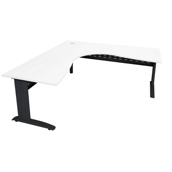 Rapidline Rapid Span Corner Workstation 1800 x 1200 x 700mm Natural White / Black Satin