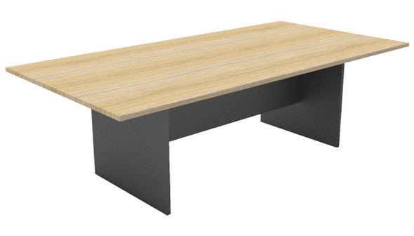 Rapidline Rapid Worker Rectangular Meeting and Boardroom Table 2400 x 1200mm Natural Oak / Ironstone