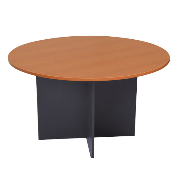 Rapidline Rapid Worker Round Meeting Table 900mm Diameter Cherry / Ironstone
